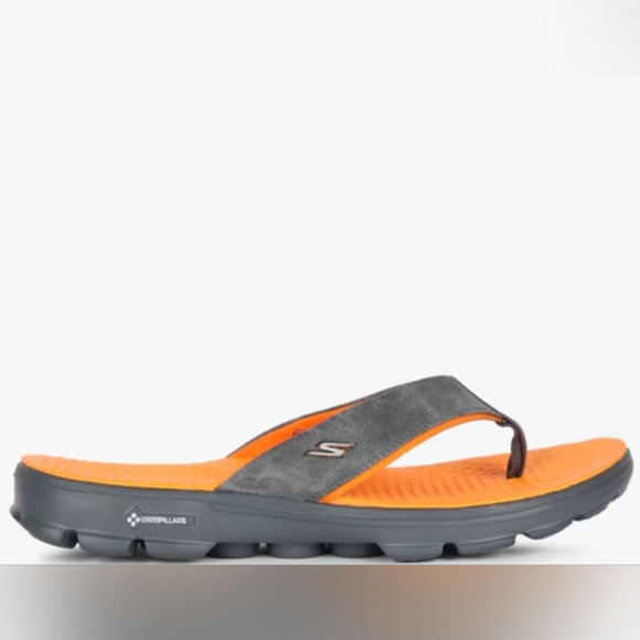 Skechers Go Walk Stag Thong Sandal Charcoal Orange Men's Size 9 NEW! - Picture 14 of 14